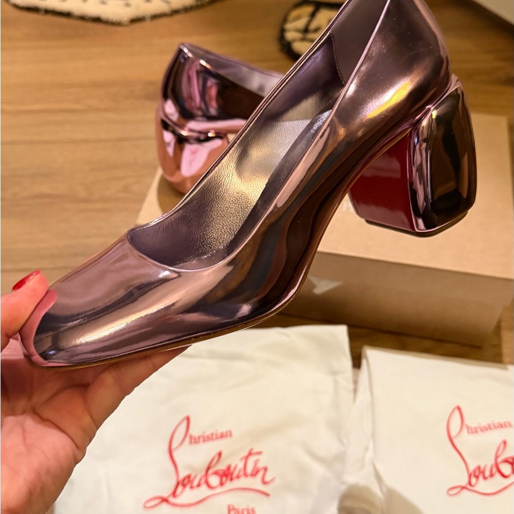 Christian Louboutin Metallic Minny 70 heels - Picture 2 of 7